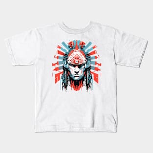 Ancien Aztec Warrior Mystical Abstract Kids T-Shirt